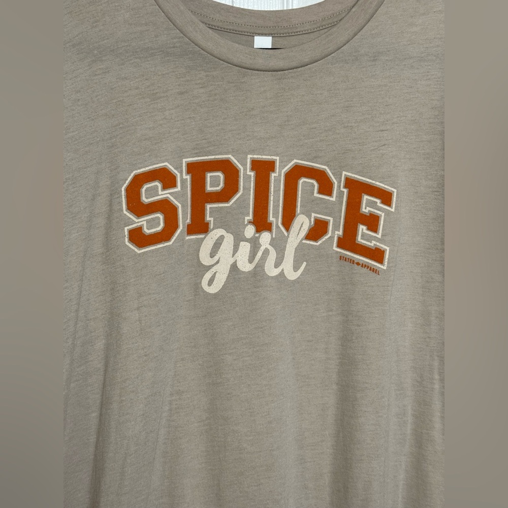Bella Canvas Light Tan Crew Neck Tee “Spice Girl” - Picture 2 of 6